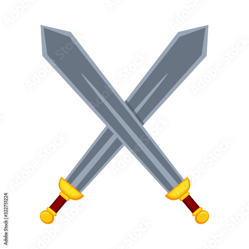Cartoon metal crossed swords