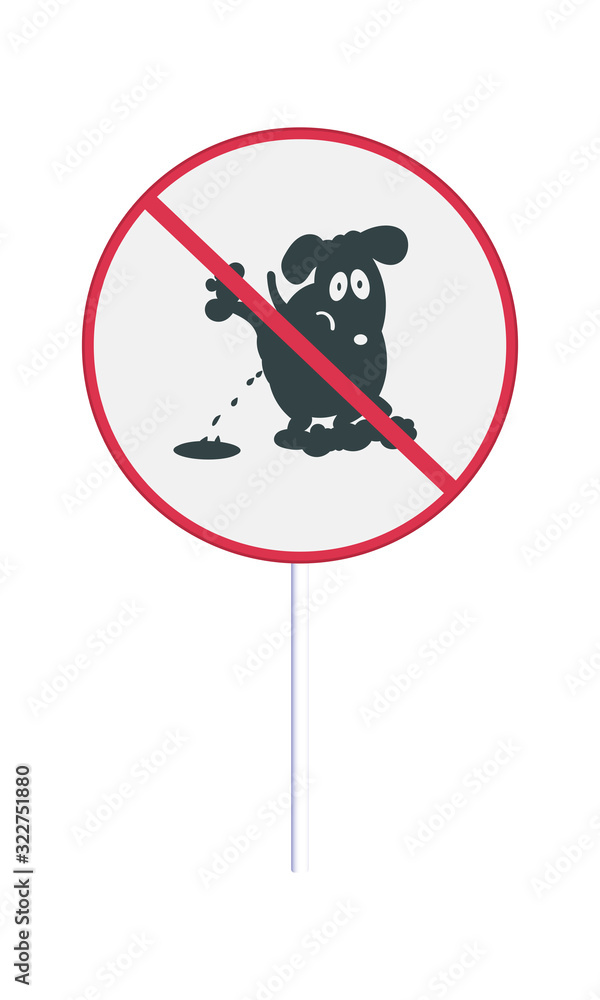 A sign prohibiting dogs from urinating. Vector illustration. A sign prohibiting dogs from urinating. Vector illustration.