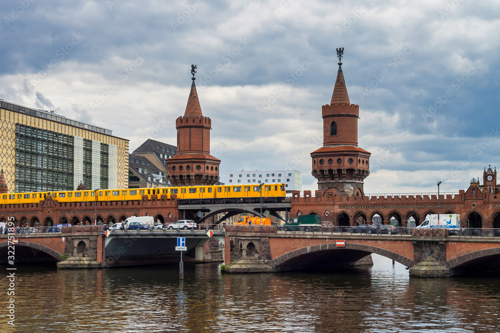 Oberbaumbrucke across the Spree, the longest bridge of Berlin, Germany Oberbaumbrucke across the Spree, the longest bridge of Berlin, Germany