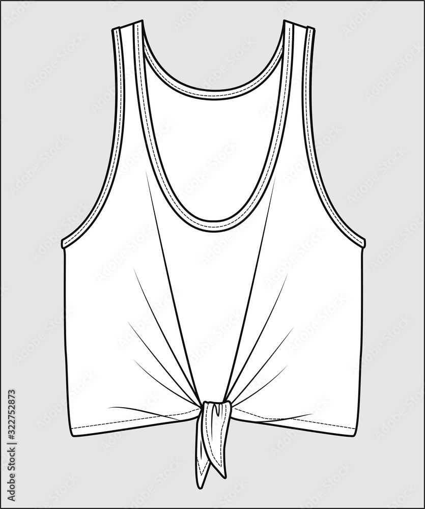strappy top, apparel template, flat sketch strappy top, apparel template, flat sketch