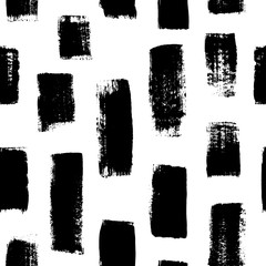 Deken met foto Vormen patronen Grunge vertical bold brushstrokes hand drawn vector seamless pattern. Vertical dry paint brush stripes handdrawn background.  © Anastasiia Hevko