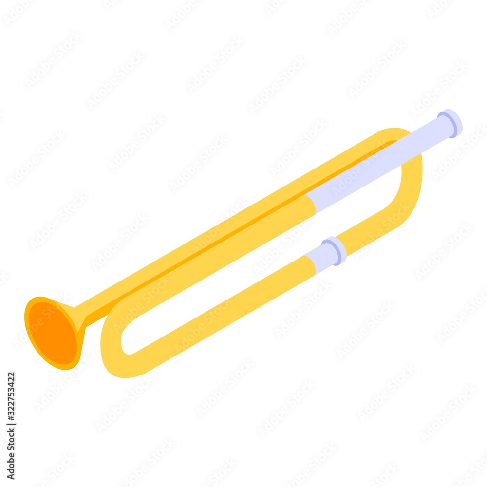 Trumpet icon. Isometric of trumpet vector icon for web design isolated on white background Trumpet icon. Isometric of trumpet vector icon for web design isolated on white background
