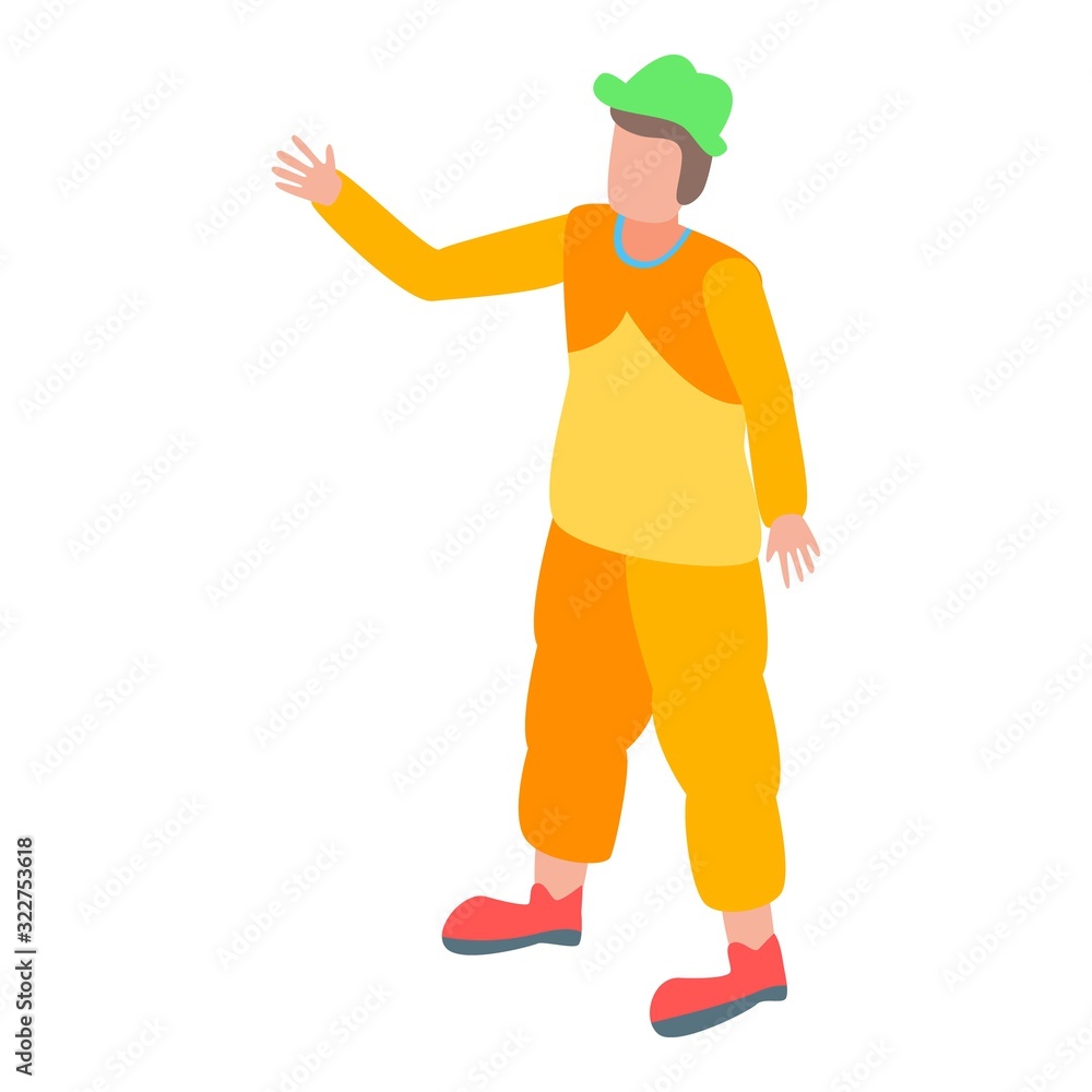 Circus clown icon. Isometric of circus clown vector icon for web design isolated on white background Circus clown icon. Isometric of circus clown vector icon for web design isolated on white background