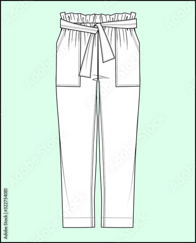 Pants, Fashion Flats Template in 2020