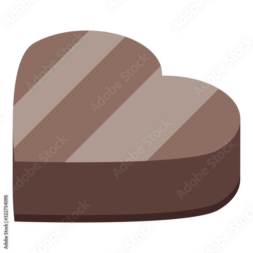 Heart shape chocolate icon. Isometric of heart shape chocolate vector icon for web design isolated on white background