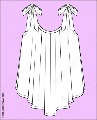 women top wear, apparel template, flat sketch