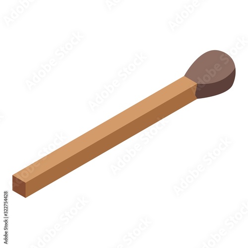 Wood match icon. Isometric of wood match vector icon for web design isolated on white background