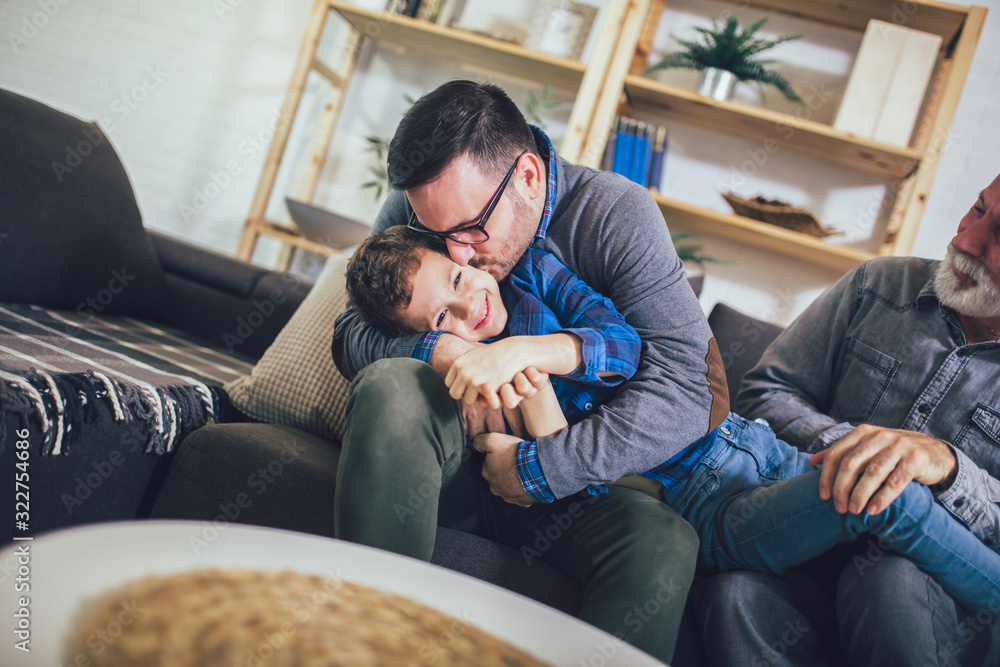 Portrait of a three generation family spending time together at home. Portrait of a three generation family spending time together at home.