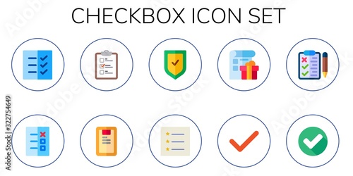 Modern Simple Set of checkbox Vector flat Icons © Anna