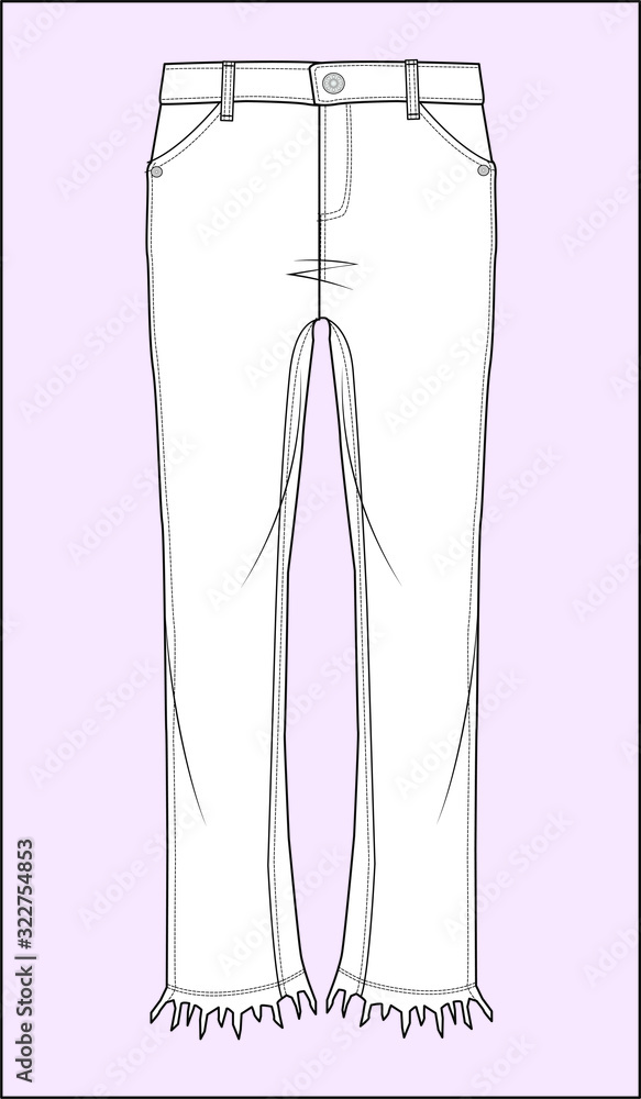 Pants, Fashion Flats Template in 2020