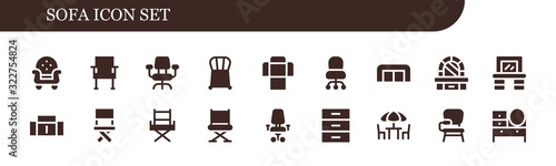 sofa icon set