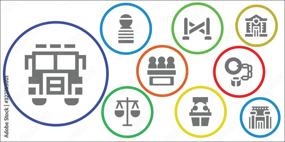 Modern Simple Set of jail Vector filled Icons Modern Simple Set of jail Vector filled Icons