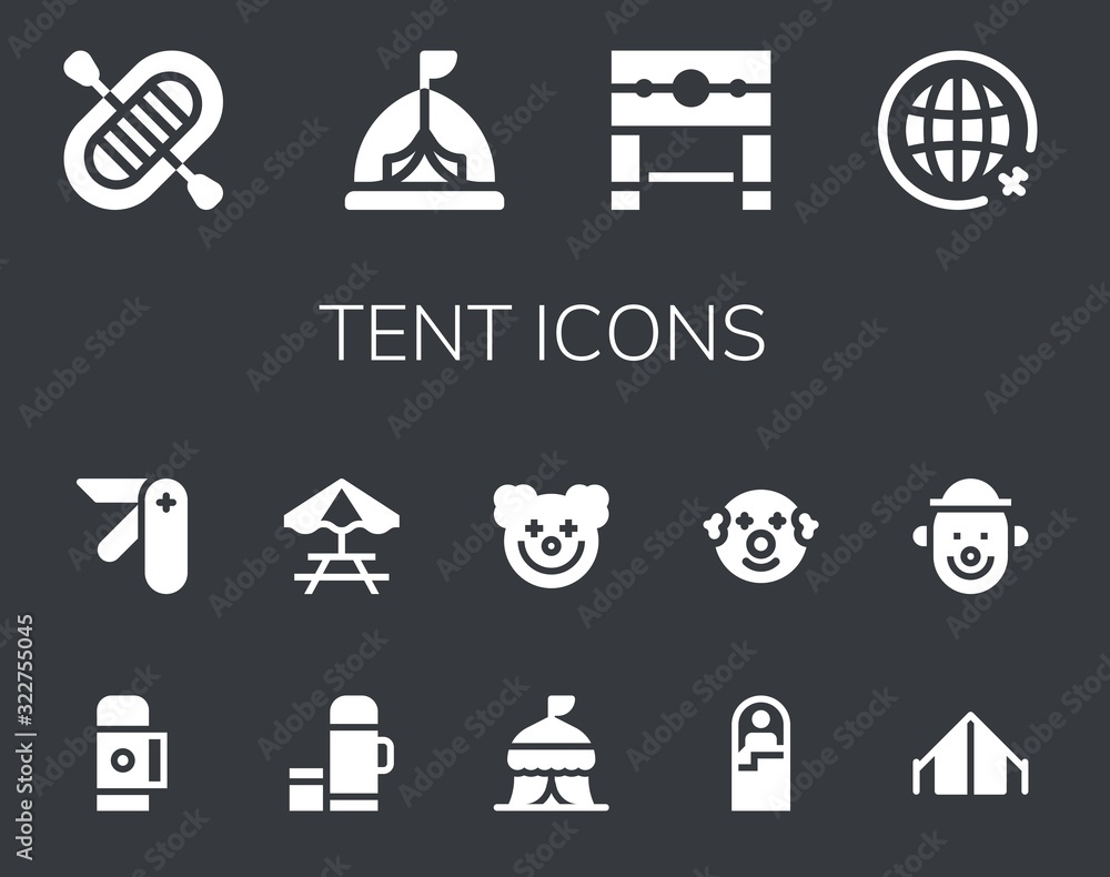 Modern Simple Set of tent Vector filled Icons Modern Simple Set of tent Vector filled Icons