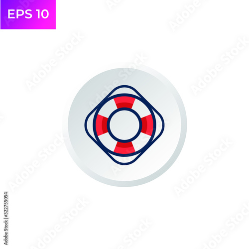 Life Buoy icon template color editable. Life preserver. Life saving sign. Life ring symbol logo vector sign isolated on white background illustration for graphic and web design.