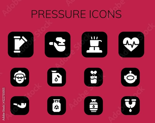 Modern Simple Set of pressure Vector filled Icons