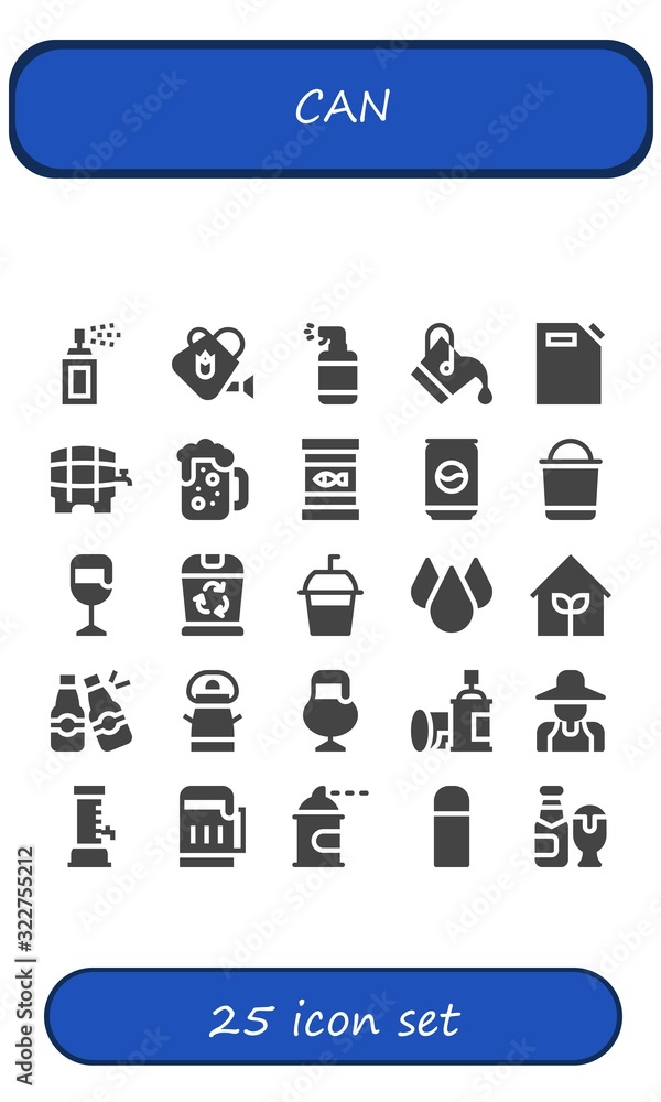 Modern Simple Set of can Vector filled Icons Modern Simple Set of can Vector filled Icons