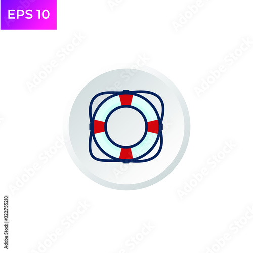 Life Buoy icon template color editable. Life preserver. Life saving sign. Life ring symbol logo vector sign isolated on white background illustration for graphic and web design.