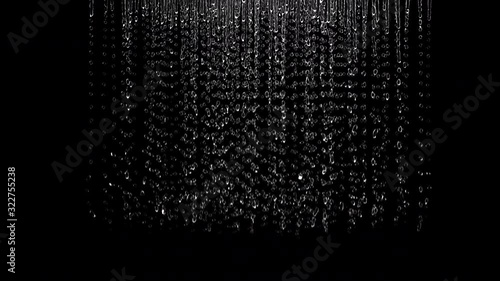 Wallpaper Mural Close up Slow motion flowing Rain shower. 3D animation with alpha matte. 4K Torontodigital.ca
