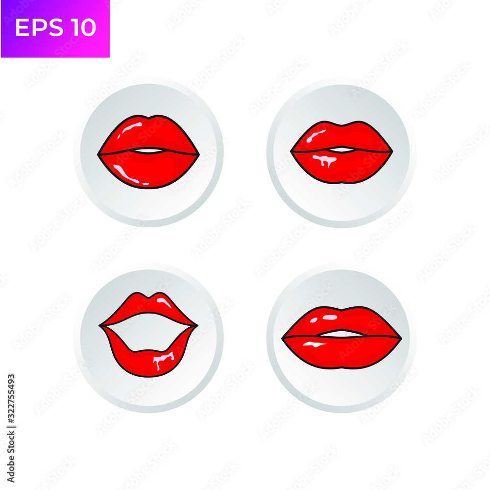 Woman's lips gestures icon template color editable. Different women's lips symbol logo vector sign isolated on white background illustration for graphic and web design. Woman's lips gestures icon template color editable. Different women's lips symbol logo vector sign isolated on white background illustration for graphic and web design.