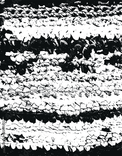 Knitted carpet vector monochrome texture black