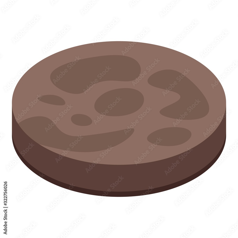 Brown burger bun icon. Isometric of brown burger bun vector icon for web design isolated on white background Brown burger bun icon. Isometric of brown burger bun vector icon for web design isolated on white background