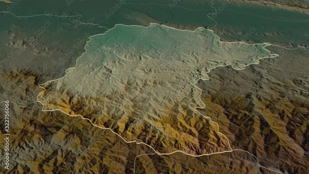 Santiago Rodríguez, province with its capital, zoomed and extruded on