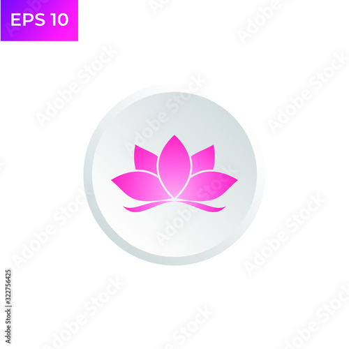 Lotus icon template color editable. Lotus flower symbol logo vector sign isolated on white background illustration for graphic and web design.