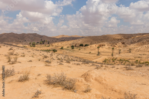 Panorama of Sahara desert, Tunisia