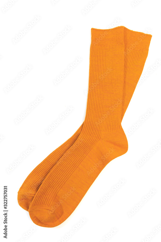 yellow socks on isolated white background - Image yellow socks on isolated white background - Image
