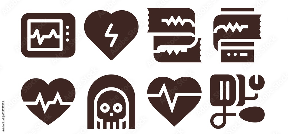 Modern Simple Set of cardiac Vector filled Icons Modern Simple Set of cardiac Vector filled Icons
