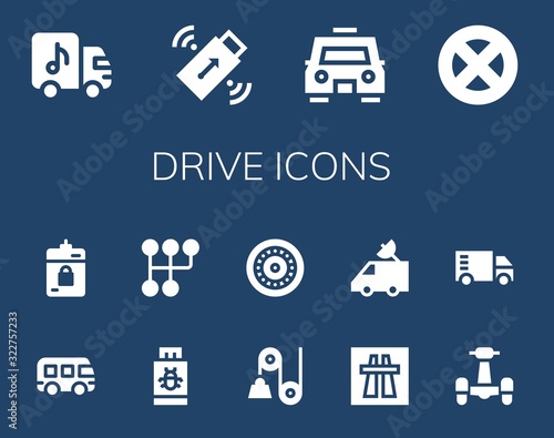 Modern Simple Set of drive Vector filled Icons