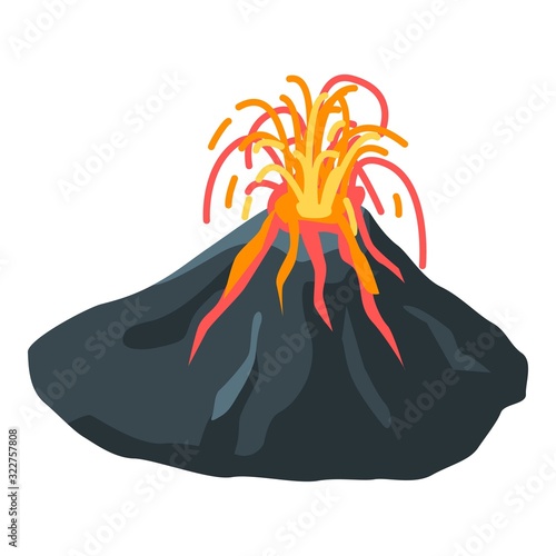 Danger volcano icon. Isometric of danger volcano vector icon for web design isolated on white background