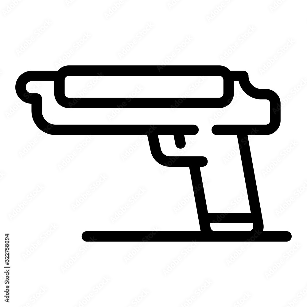 Police pistol icon. Outline police pistol vector icon for web design isolated on white background Police pistol icon. Outline police pistol vector icon for web design isolated on white background