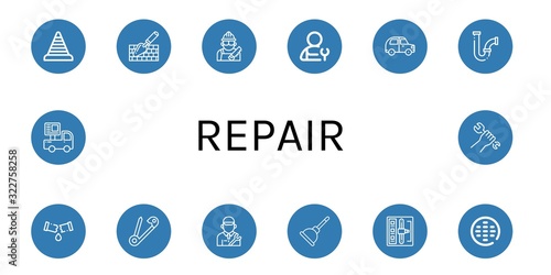 repair simple icons set