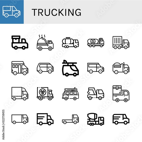 Set of trucking icons