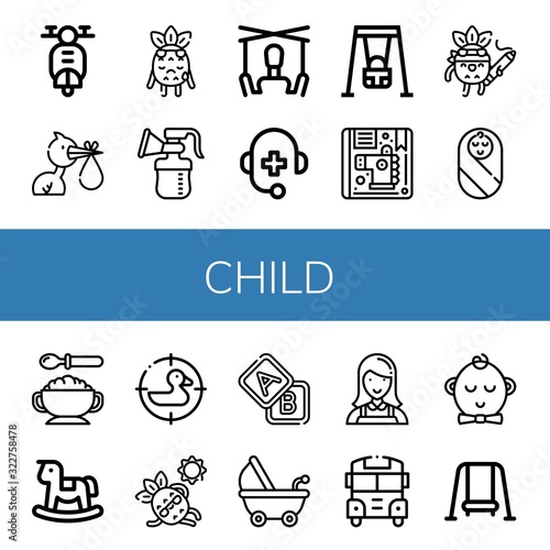 child simple icons set