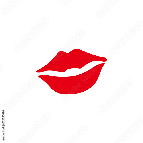 Lips red vector icon illustration sign