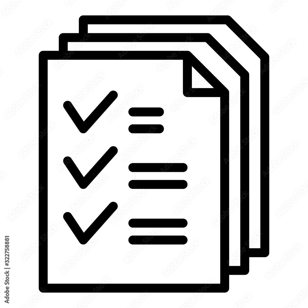 Document papers icon. Outline document papers vector icon for web design isolated on white background Document papers icon. Outline document papers vector icon for web design isolated on white background