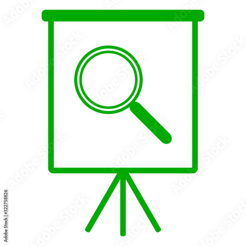 Lupe und Flipchart