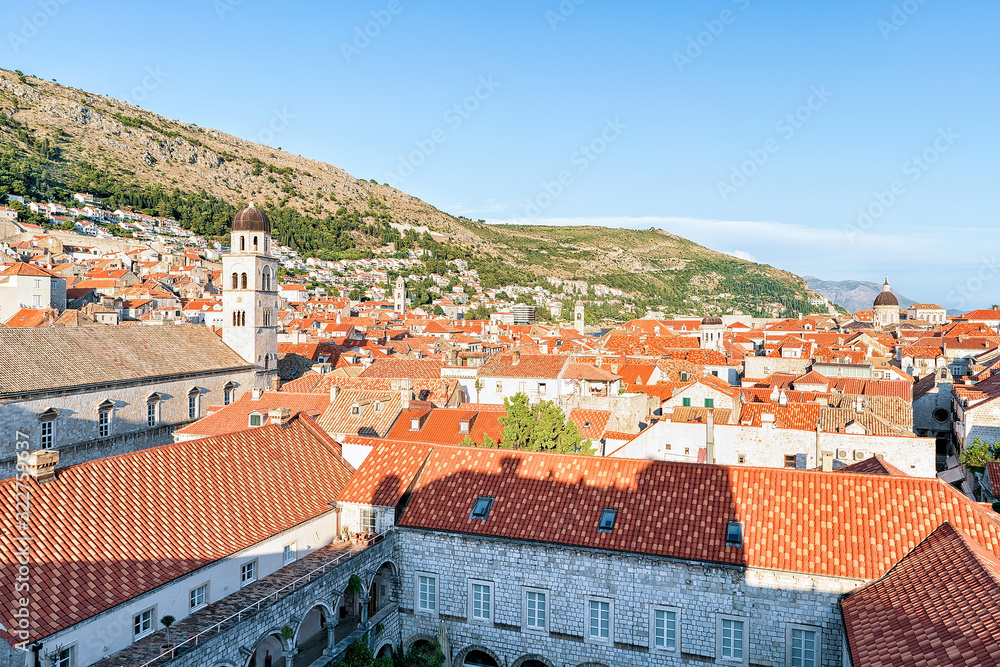 Old city of Dubrovnik with red roof tile