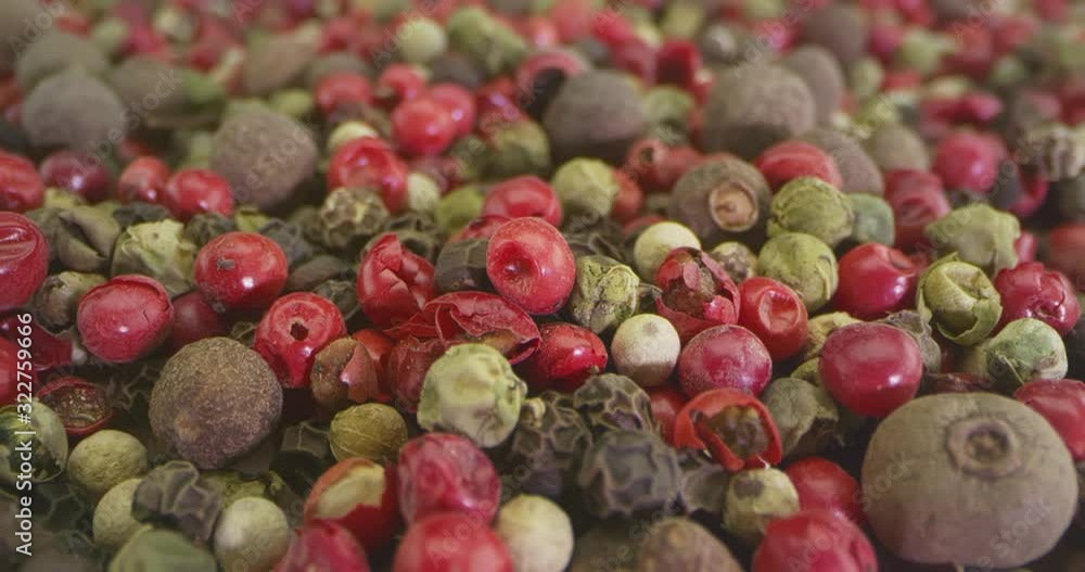 Mixture of Aromatic Peppers: red, black, white, green hot spices. Mixture of Aromatic Peppers: red, black, white, green hot spices.