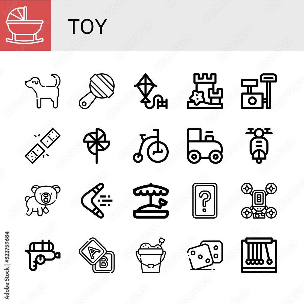 Fototapeta premium toy simple icons set