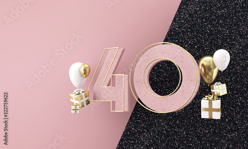 Canvas Print Happy 40th birthday party celebration
