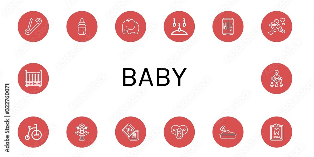 baby simple icons set baby simple icons set