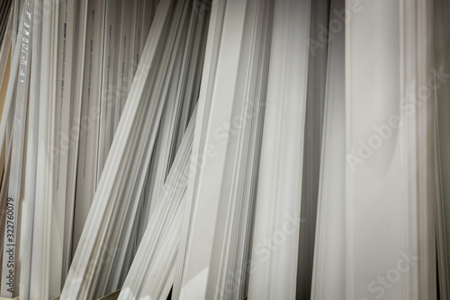 White skirting boards in a construction shop
