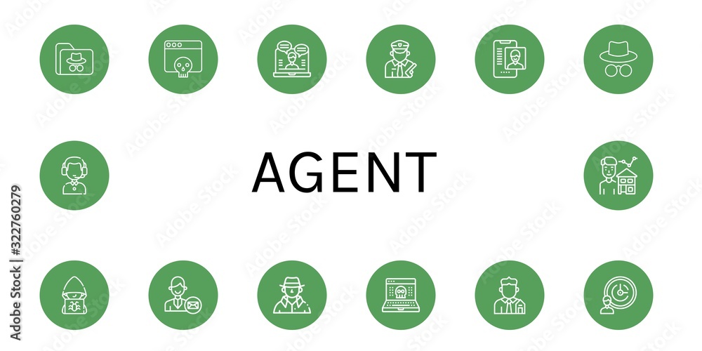 Set of agent icons Set of agent icons