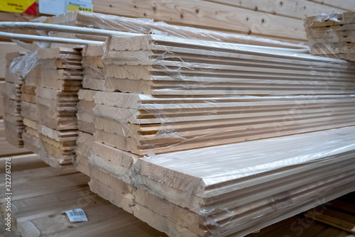 Hip of wooden planks in a c...