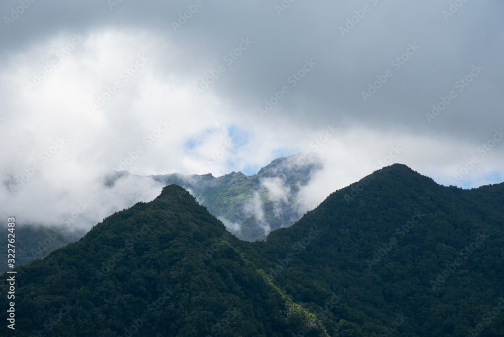 mountains and clouds photo wallpaper