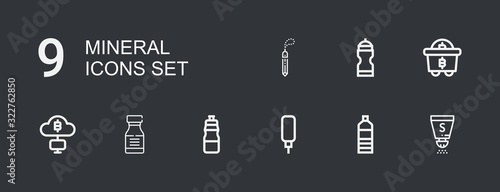 Editable 9 mineral icons for web and mobile