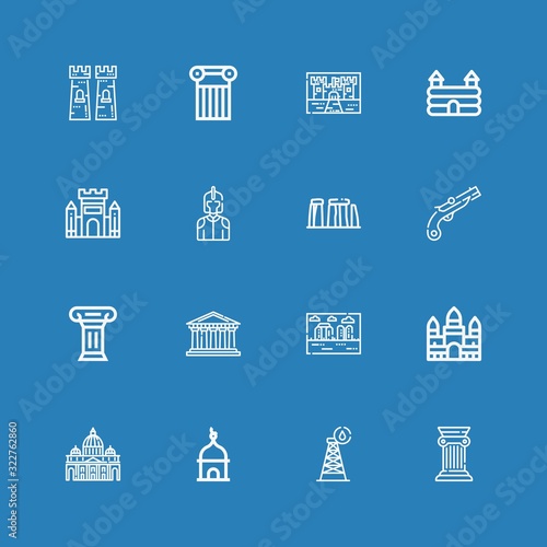 Editable 16 historical icons for web and mobile